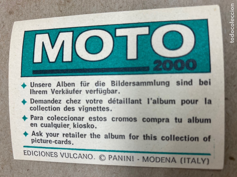 Coleccionismo cromos antiguos: Cromo Moto 2000 Panini Garelli - Foto 2