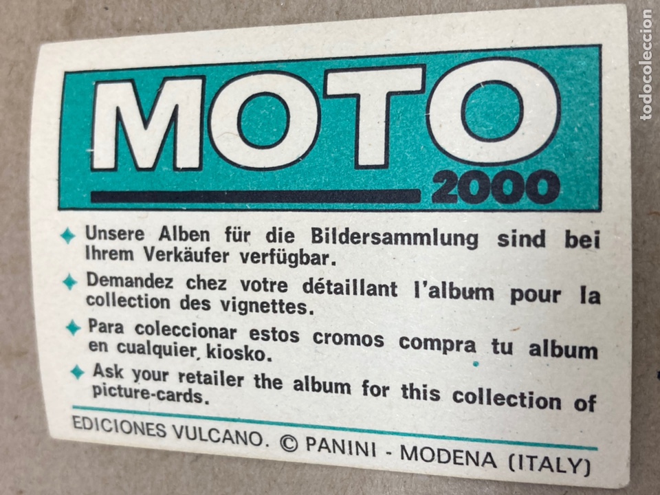 Coleccionismo cromos antiguos: Cromo Moto 2000 Panini MotoMuller - Foto 2