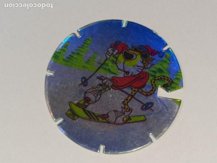 Coleccionismo cromos antiguos: ANTIGUO TAZO N&ordm; 34 SUPER TAZOFLASH SPORT & CHESTER SKY ESQUI REGALO PROMOCIONAL MATUTANO A&Ntilde;OS 90