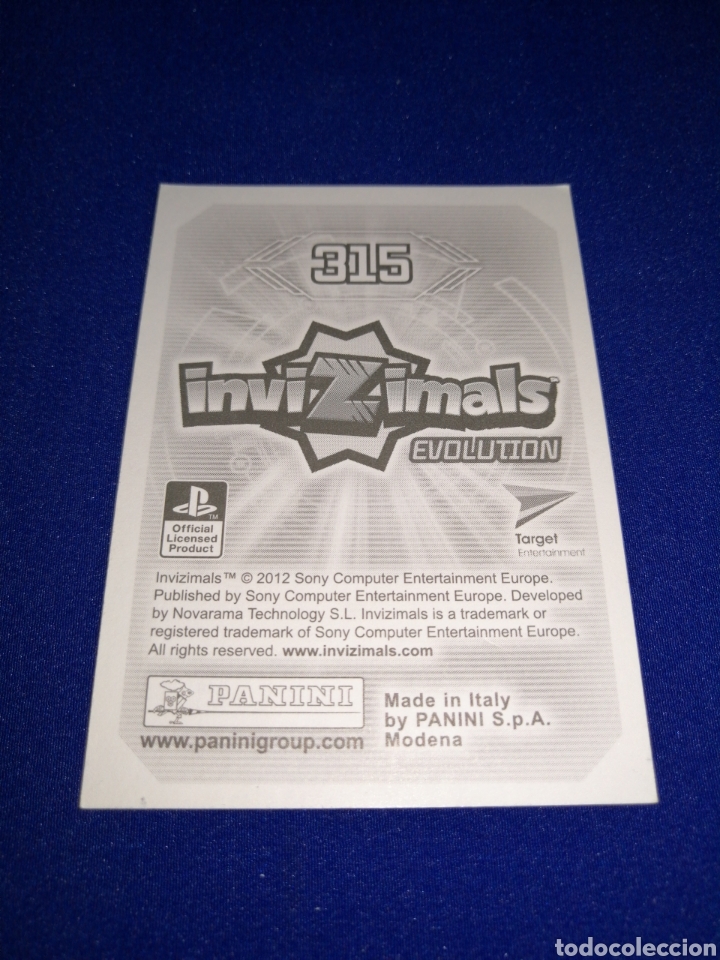Coleccionismo cromos antiguos: INVIZIMALS EVOLUTION 315 - Foto 2