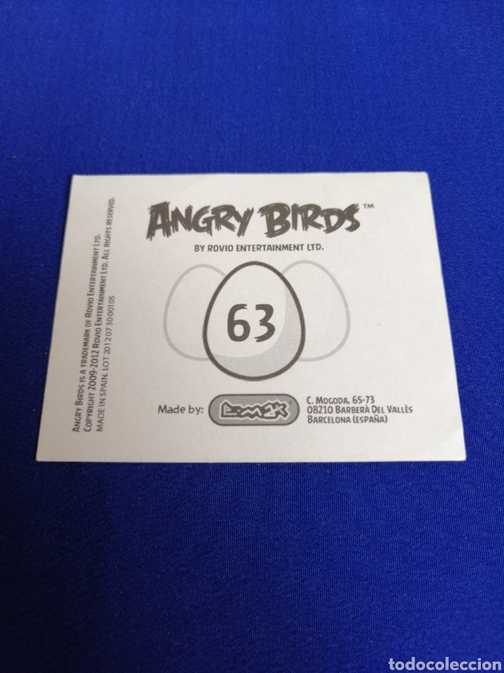 Coleccionismo cromos antiguos: ANGRY BIRDS NUMERO 63 - Foto 2