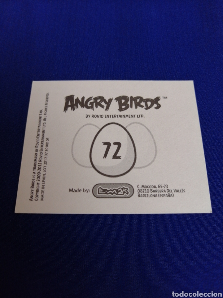 Coleccionismo cromos antiguos: ANGRY BIRDS NUMERO 72 - Foto 2
