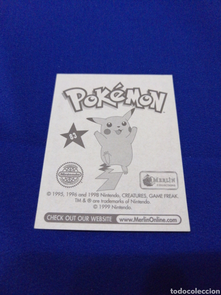 Coleccionismo cromos antiguos: POKEMON 1999 NUMERO 83 - Foto 2