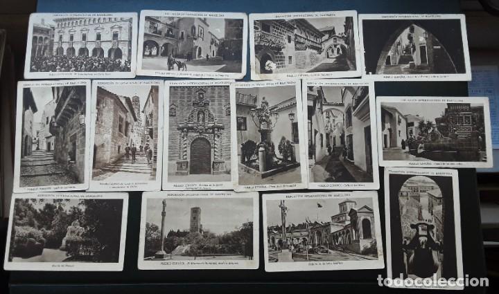 Coleccionismo cromos antiguos: EXPOSICI&Oacute;N INTERNACIONAL BARCELONA 1929 PUEBLO NUEVO, LOTE DE 14 CROMOS, CHOCOLATES PITARCH CASTELL&Oacute;