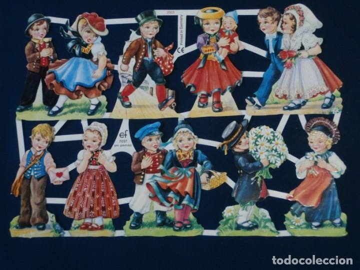 Coleccionismo Cromos antiguos: LAMINA CROMOS TROQUELADOS EF- 7037.NI&Ntilde;OS. RELIEVE Y BRILLO