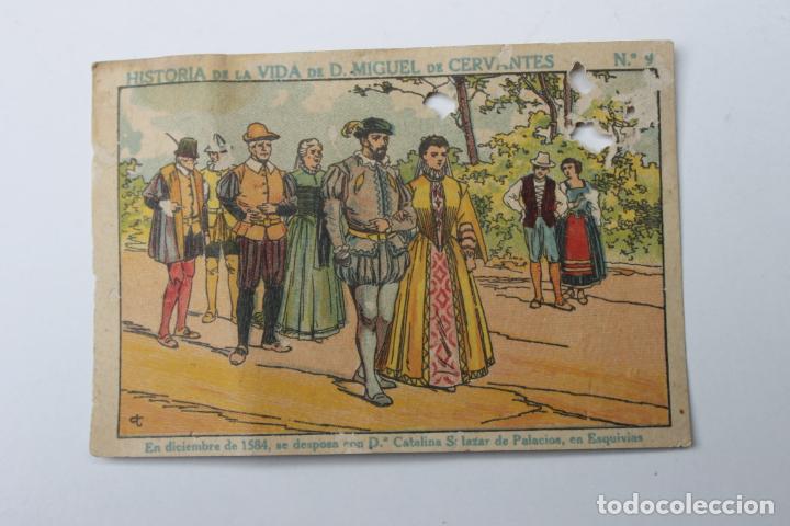 Collectionnisme Cartes &agrave; collectionner anciennes: CROMO HISTORIA DE LA VIDA DE CERVANTES, CHOCOLATES SUPREMO, CARAVACA MURCIA