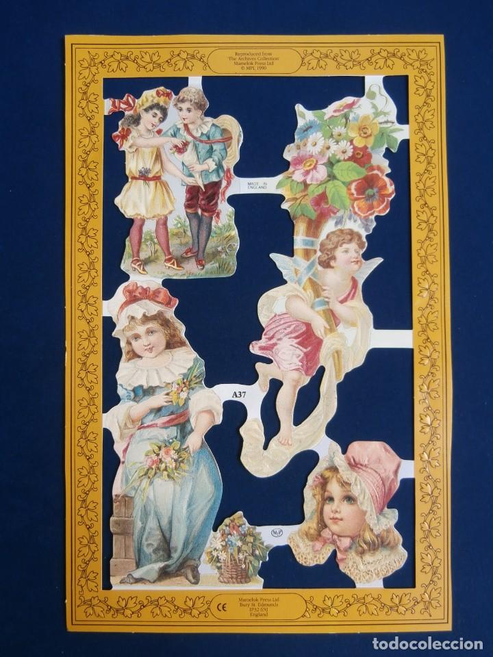 Coleccionismo Cromos antiguos: LAMINA CROMOS TROQUELADOS MLP- A37.CHICAS. RELIEVE Y BRILLO. ESCASA