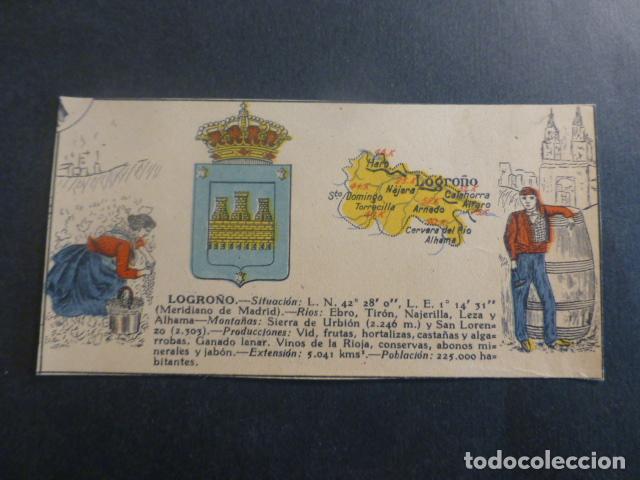 Sammeln alte Sammelbilder: LOGRO&Ntilde;O LA RIOJA TIPOS, PLANO Y ESCUDO DE LA PROVINCIA ANTIGUO CROMO A&Ntilde;OS 20 6 X 12,5 CMTS
