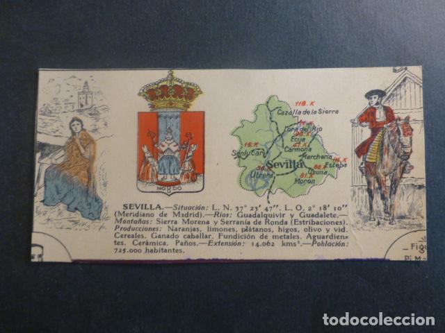 Sammeln alte Sammelbilder: SEVILLA TIPOS, PLANO Y ESCUDO DE LA PROVINCIA ANTIGUO CROMO A&Ntilde;OS 20 6 X 12,5 CMTS