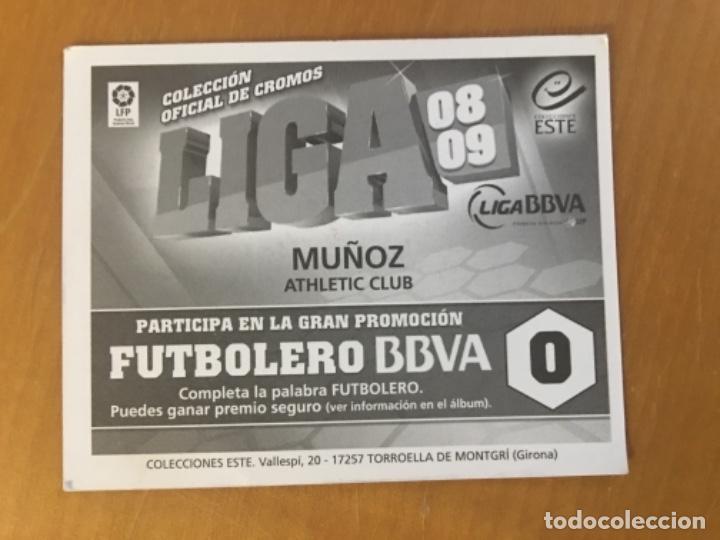 Coleccionismo cromos antiguos: Este 08-09 Mu&ntilde;oz sin pegar - Foto 2