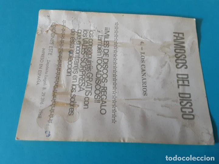 Coleccionismo cromos antiguos: FAMOSOS DEL DISCO EDICIONES ESTE, NUMERO 4 LOS CANARIOS - Foto 2