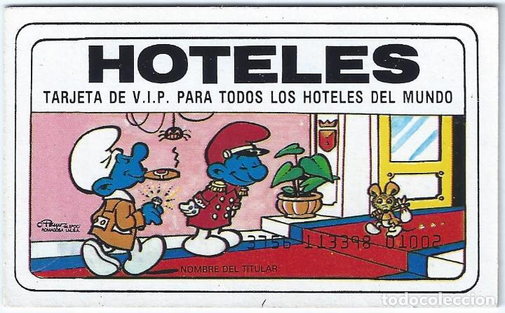 Coleccionismo cromos antiguos: Cromo - Tarjeta - Pitufos - Hoteles - Foto 1