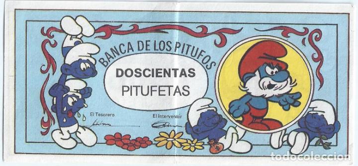 Coleccionismo cromos antiguos: 200 pitufetas - Banca del pitufo - Foto 2