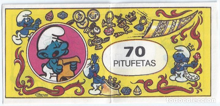 Coleccionismo cromos antiguos: 70 pitufetas - Banca del pitufo - Foto 1