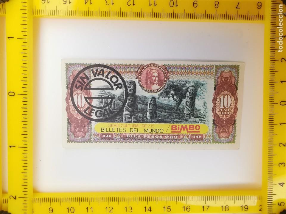 Colecionismo Cromos antigos: CROMO SIN PEGAR PASTELITOS PANRICO BIMBO DINERO ALBUM BILLETES DEL MUNDO CULTURAL COLOMBIA