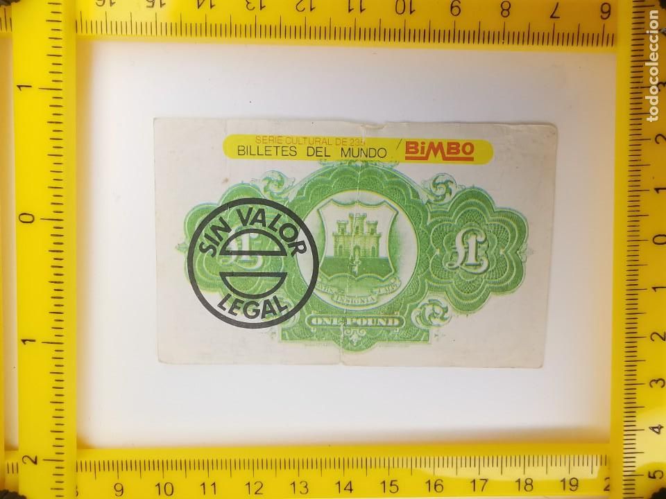 Coleccionismo cromos antiguos: CROMO SIN PEGAR PASTELITOS PANRICO BIMBO DINERO ALBUM BILLETES DEL MUNDO CULTURAL GIBRALTAR