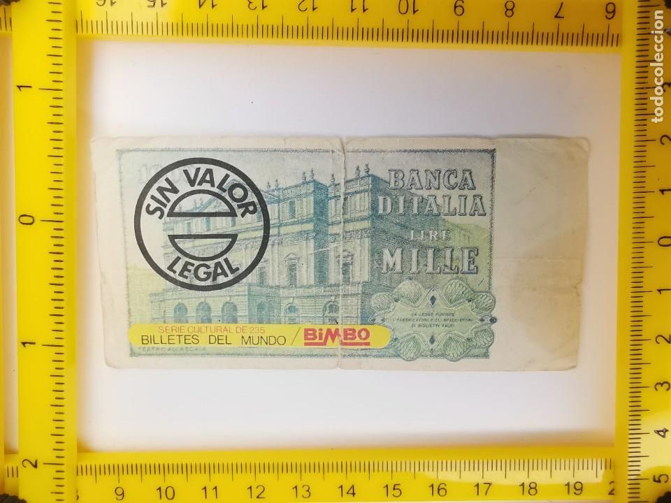 Colecionismo Cromos antigos: CROMO SIN PEGAR PASTELITOS PANRICO BIMBO DINERO ALBUM BILLETES DEL MUNDO CULTURAL ITALIA