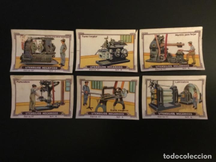 Collectable Antique Stickers: Cromos antiguos Colecci&oacute;n Nestle utensilios mec&aacute;nicos serie 52 n&uacute;meros 1,2,3,4,5,6