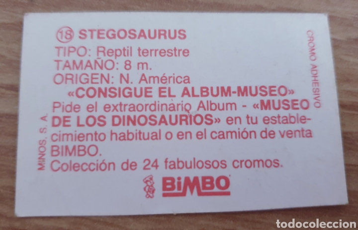 Coleccionismo cromos antiguos: Cromo Dinosaurios Bimbo 18 - Foto 2