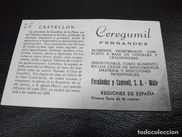 Coleccionismo cromos antiguos: CROMO CASTELLON MAPA TIPOS MUJER TRAJE - Foto 2