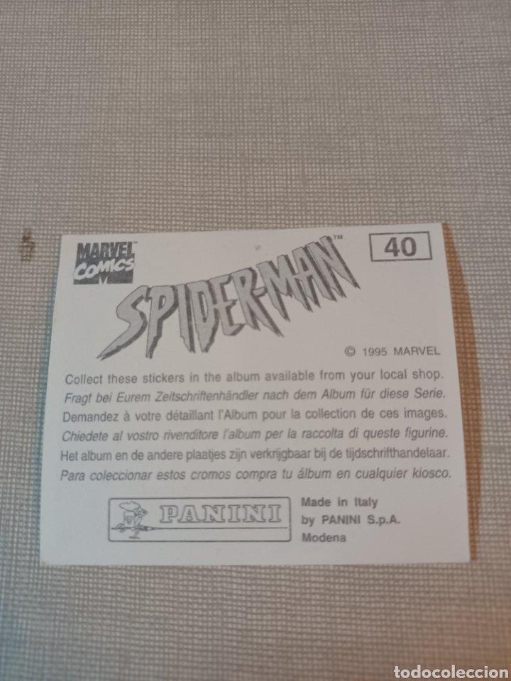 Coleccionismo cromos antiguos: Cromos spider-man 1995 Marvel c&oacute;mics PANINI N&deg;40 spiderman - Foto 2