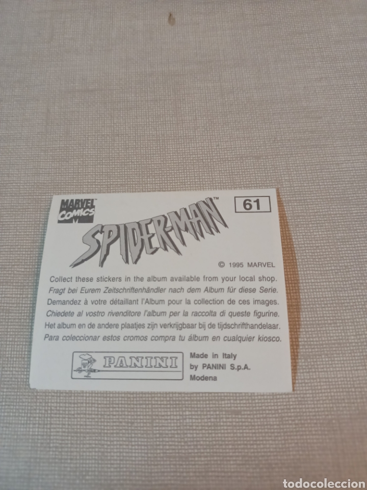 Coleccionismo cromos antiguos: Cromos spider-man 1995 Marvel c&oacute;mics PANINI N&deg;61 spiderman - Foto 2