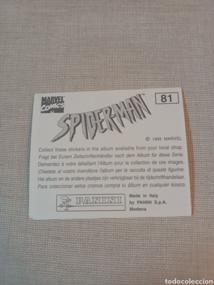 Coleccionismo cromos antiguos: Cromos spider-man 1995 Marvel c&oacute;mics PANINI N&deg;81 spiderman - Foto 2