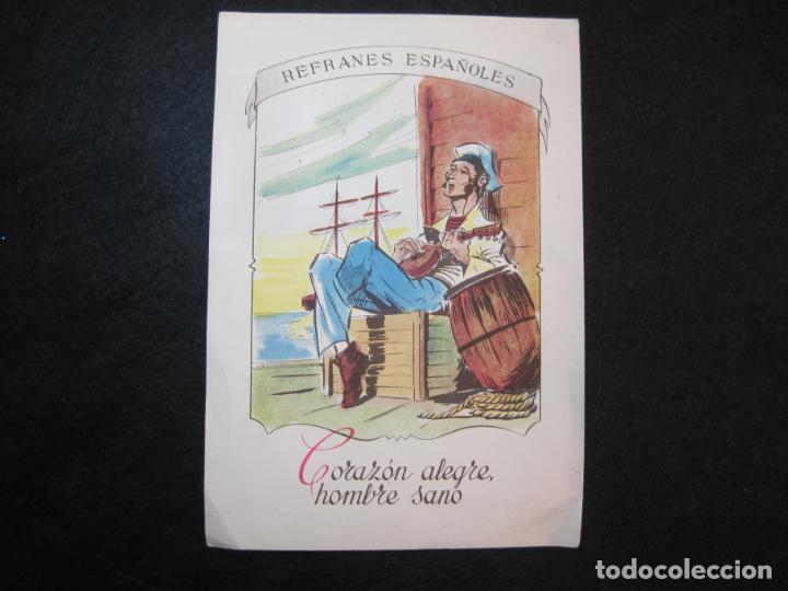 Coleccionismo cromos antiguos: REFRANES ESPA&Ntilde;OLES-CORAZON ALEGRE HOMBRE SANO-CROMO ANTIGUO-ANEMIHEPAT-VER FOTOS-(K-2757)