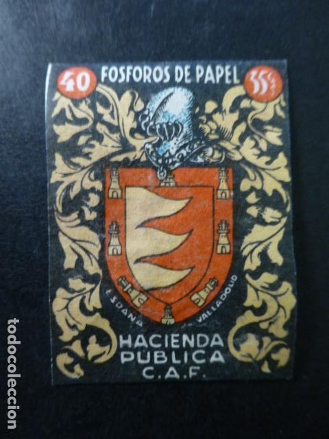 Coleccionismo cromos antiguos: ESCUDO DE VALLADOLID CROMO POSFOROS DE PAPEL