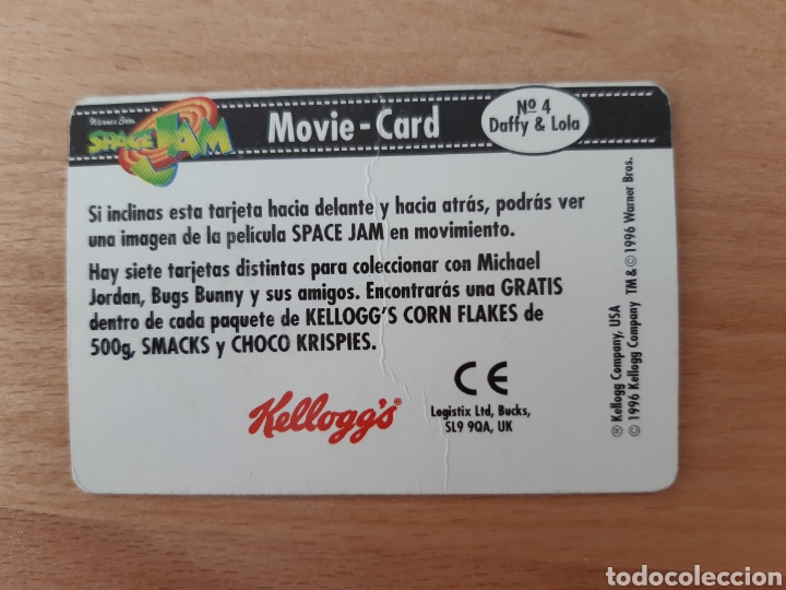 Coleccionismo cromos antiguos: Movie card Space Jam Kelloggs - Foto 2