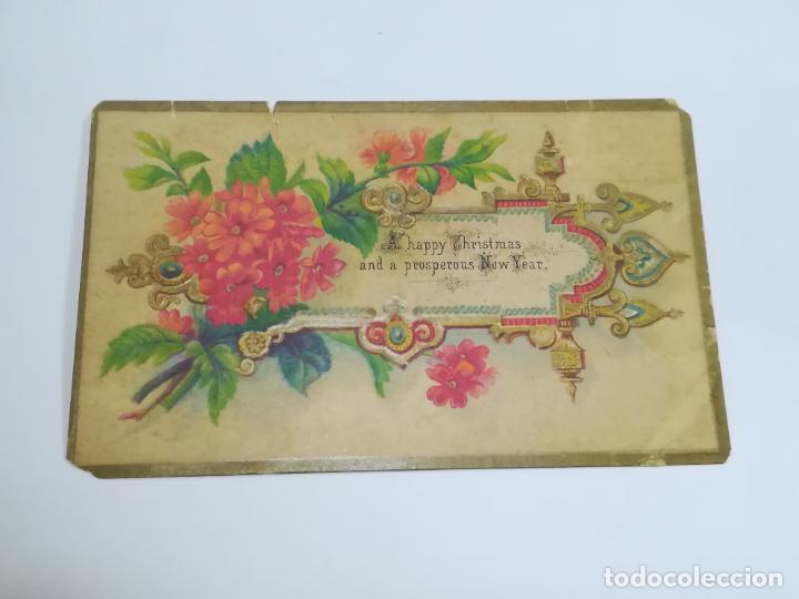 Coleccionismo cromos antiguos: ANTIGUO CROMO PUBLICITARIO. PERFUMERIA LA CORONA. LONDRES. 11 X 6 CM. VER DORSO