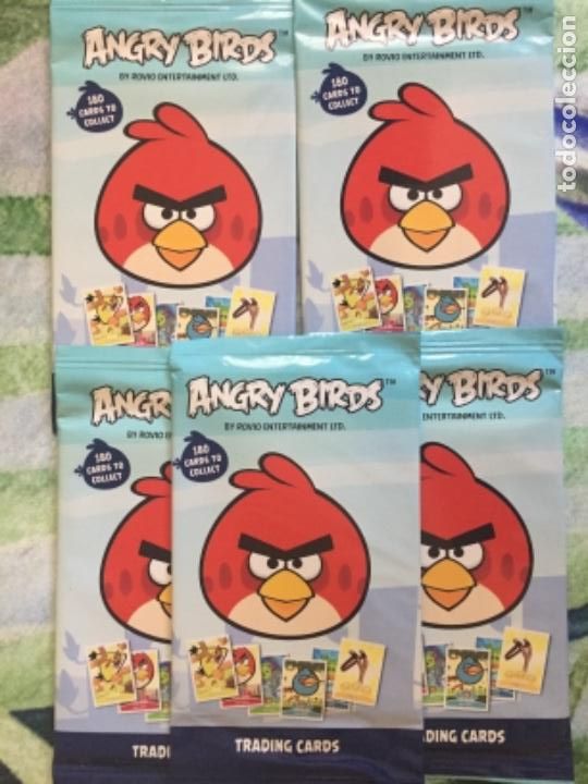 Coleccionismo cromos antiguos: 5 SOBRES SIN ABRIR ANGRY BIRDS - Foto 1