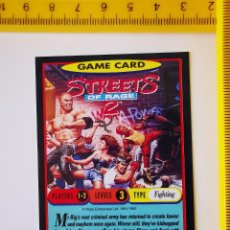 Collezionismo Figurine antiche: 1991 CROMO TRADING CARD VIDEOJUEGOS SEGA SUPER PLAY VIDEO GAMES 60 STREETS OF RAGE 2