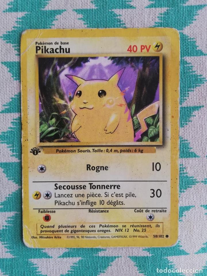 Card Carta Pokémon Tcg Pikachu 40 Ps 58/102 Português Raro