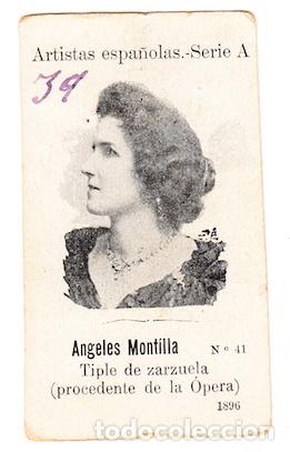 Collectionnisme Cartes &agrave; collectionner anciennes: Fototipia &Aacute;ngeles Montilla Artistas Espa&ntilde;olas 1896 Tiple Zarzuela Chocolates Aloy Hermanos Valencia