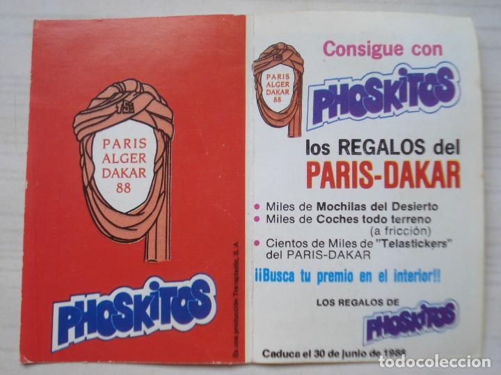 Coleccionismo cromos antiguos: Cromo Original n&uacute;mero 7 Triciclos en el Paris Dakar Rally Paris Alger Dakar 88 Phoskitos A&ntilde;o 1988