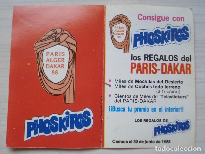 Coleccionismo cromos antiguos: Cromo Original n&uacute;mero 17 Thierry Sabine Creador del Rally Paris Alger Dakar 88 Phoskitos A&ntilde;o 1988