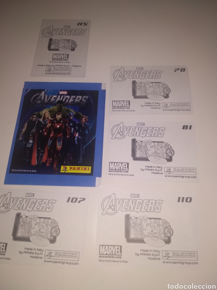 Coleccionismo cromos antiguos: Sobre vac&iacute;o de cromos AVENGERS + cinco cromos - Foto 2