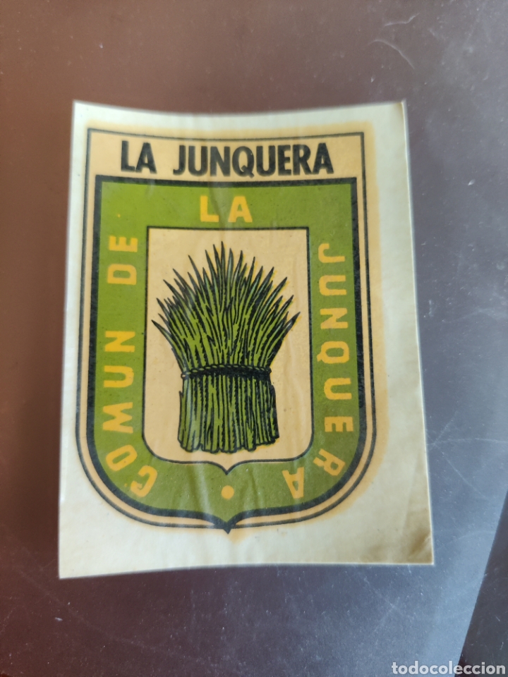 Collectionnisme Cartes &agrave; collectionner anciennes: ESTAMOS LIQUIDANDO Pegatina Cromo Calcoman&iacute;a A&ntilde;os 70 Nueva Resto Tienda Escudo Ciudad de La Junquera
