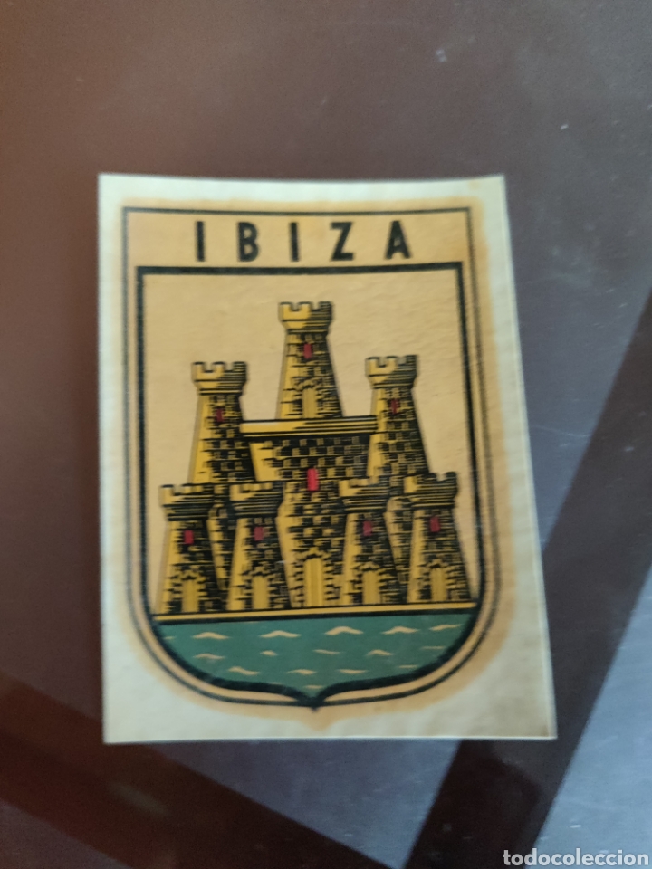 Coleccionismo Cromos antiguos: Pegatina Cromo Calcoman&iacute;a A&ntilde;os 70 Nueva Resto Tienda Escudo Ciudad de Ibiza