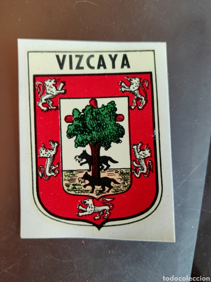 Coleccionismo Cromos antiguos: ESTAMOS LIQUIDANDO. Pegatina Cromo Calcoman&iacute;a A&ntilde;os 70 Nueva Resto Tienda Escudo Ciudad de Vizcaya