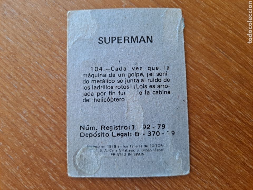 Coleccionismo cromos antiguos: Cromo Superman N.104. 1979 - Foto 2