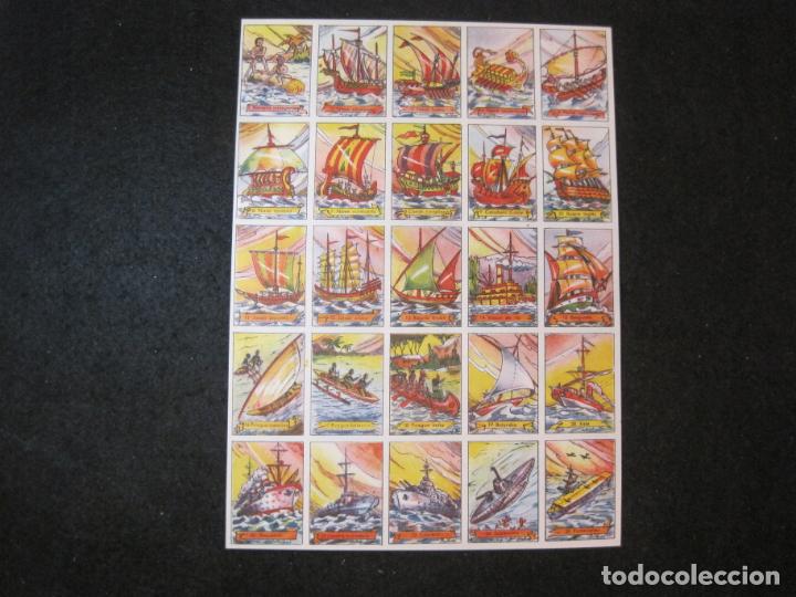 Coleccionismo cromos antiguos: TRANSPORTES MARITIMOS-BARCOS-LAMINA CON 25 CROMOS-VER FOTOS-(K-3531)