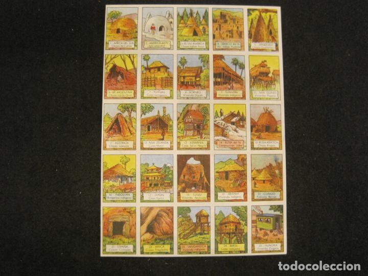 Coleccionismo cromos antiguos: CASAS DEL MUNDO-LAMINA CON 25 CROMOS-VER FOTOS-(K-3533)