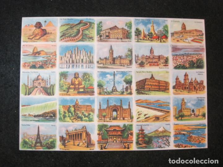 Coleccionismo cromos antiguos: EDIFICIOS HISTORICOS-LAMINA CON 25 CROMOS-VER FOTOS-(K-3537)