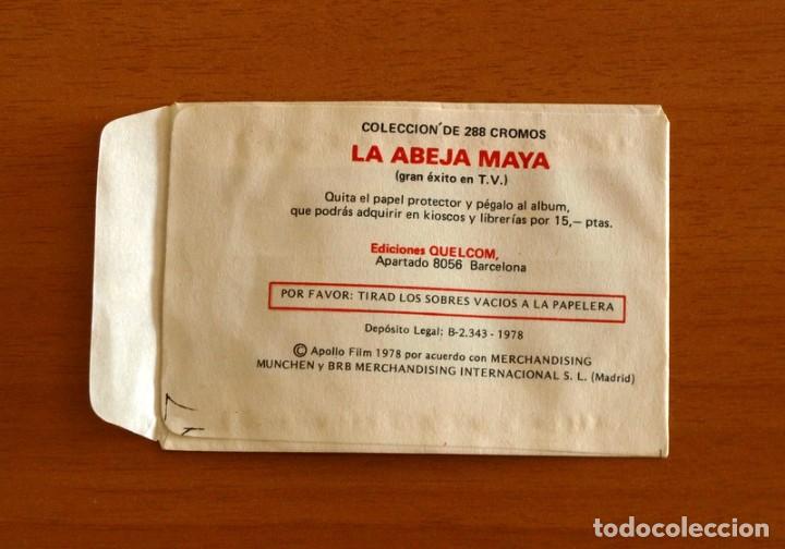 Coleccionismo cromos antiguos: Sobre vac&iacute;o sin cromos - La abeja Maya - Ediciones Quelcom 1978 - Foto 2