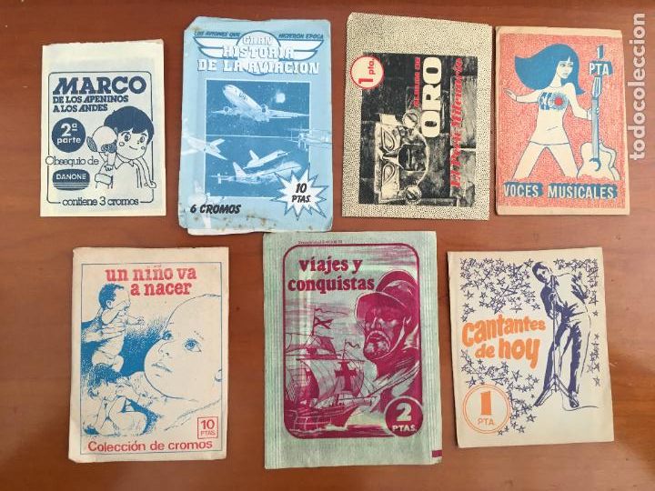 7 sobres de cromos variados sin abrir