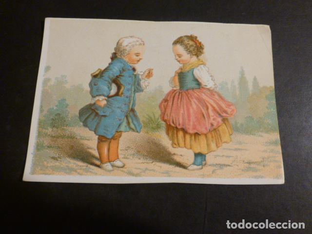 Collezionismo Figurine antiche: ESCENA GALANTE CROMO SIGLO XIX