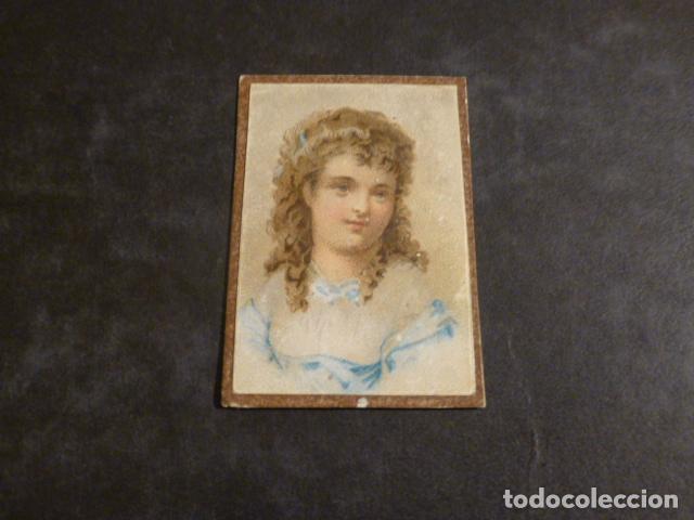 Colecionismo Cromos antigos: RETRATO DAMA ELEGANTE CROMO SIGLO XIX