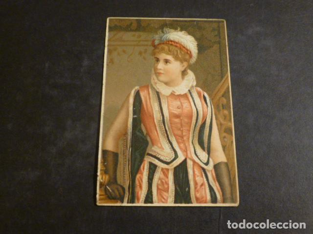 Collezionismo Figurine antiche: RETRATO DAMA ELEGANTE CROMO SIGLO XIX